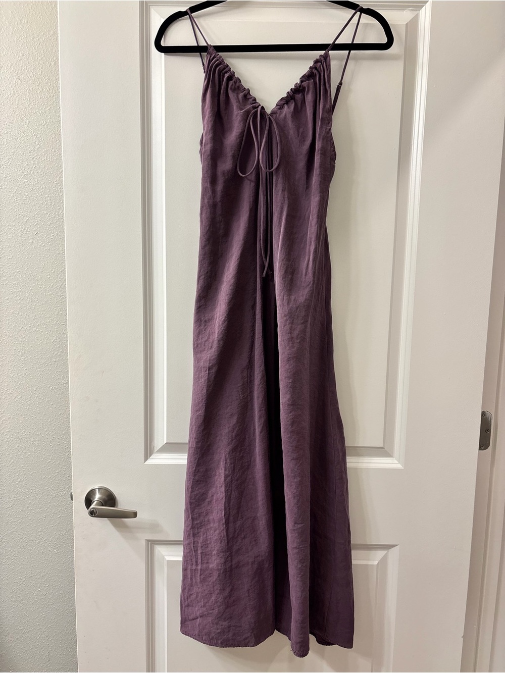 Zara Purple Drawstring Midi Dress